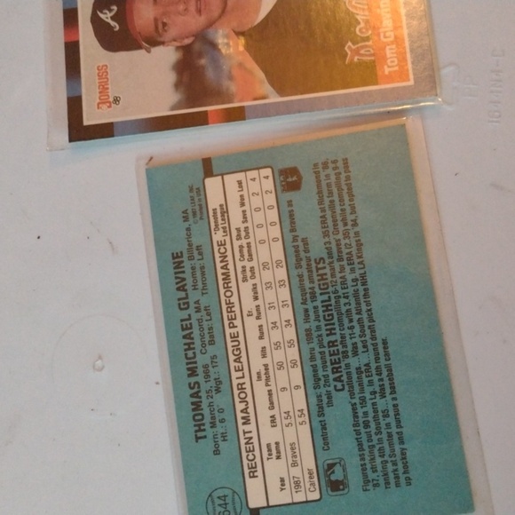 Tom Glavine Rookie BB Cards - Picture 2 of 2